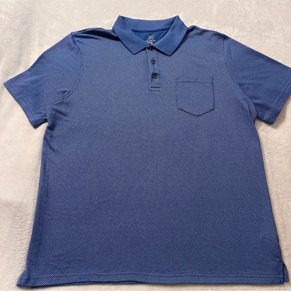 George Men's Textured Navy Polo Shirt
